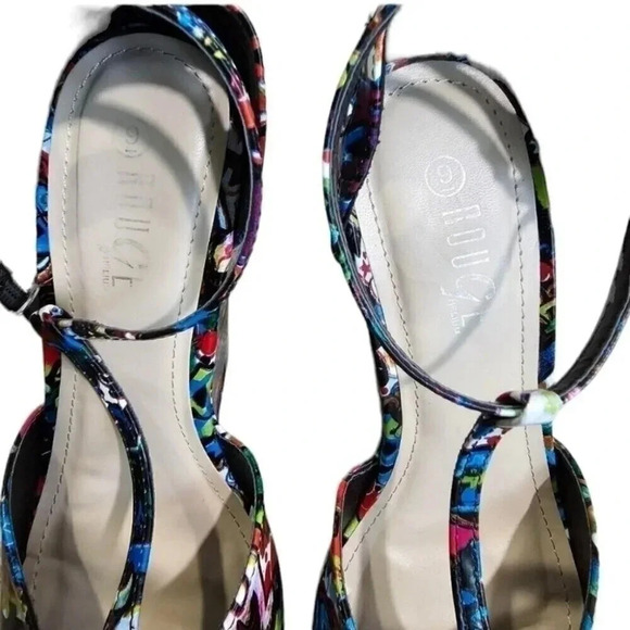 Rogue Helium Graffiti Wedge Heels Size 9 Y2K Punk Emo Street Art - Picture 3 of 6